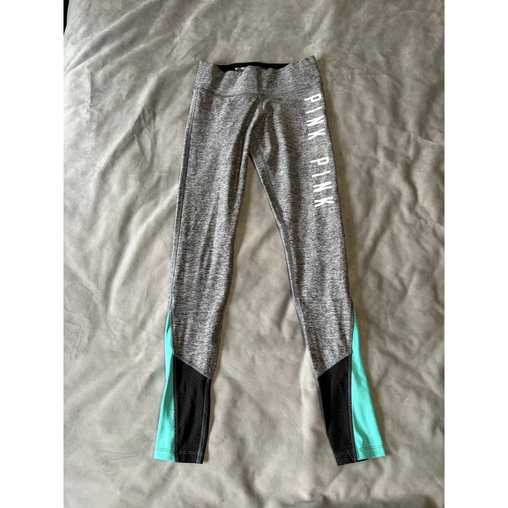 Pink Victoria's Secret Ultimate Leggings XS Gray Space Dye Mesh Colorblock Mint